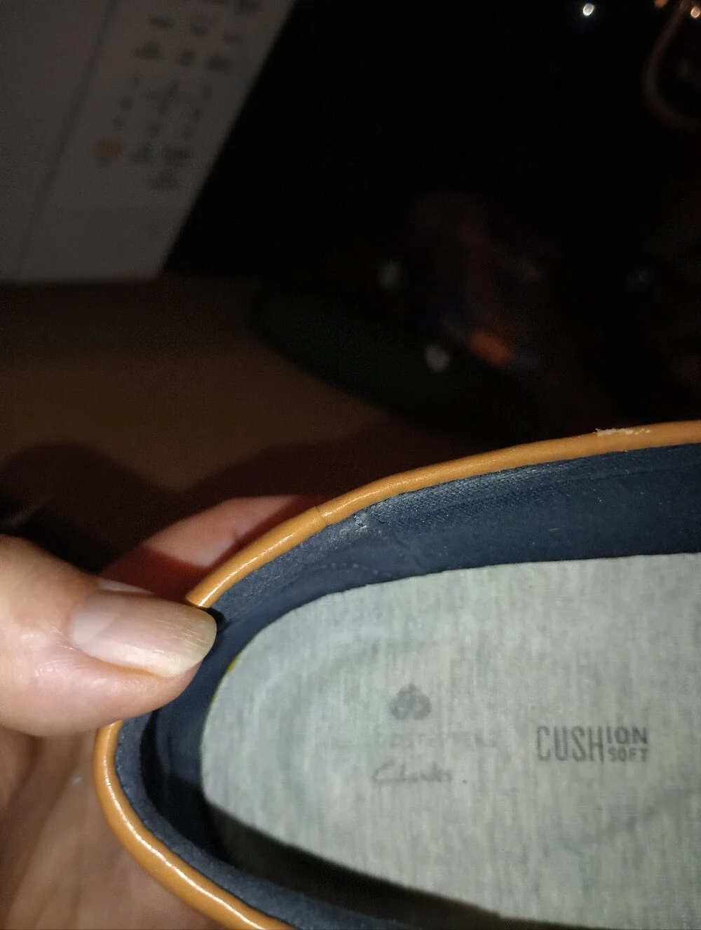 Clarks Men's Navy and Tan Boat Shoes Size 7.5